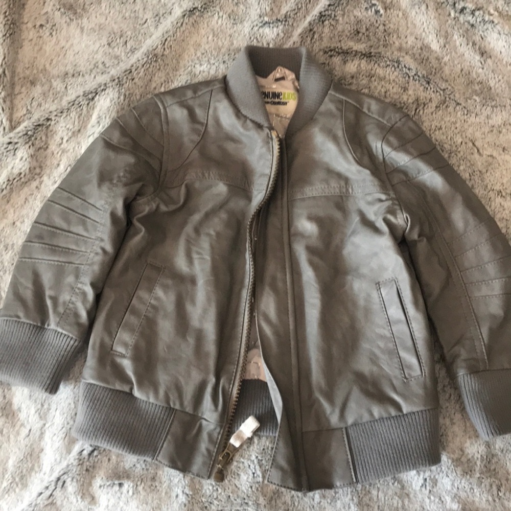 NWOT Gray leather jacket